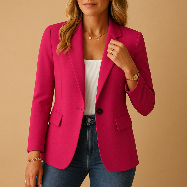 Marynarka damska dopasowana elastyczna blazer na jesień elegancka do biura