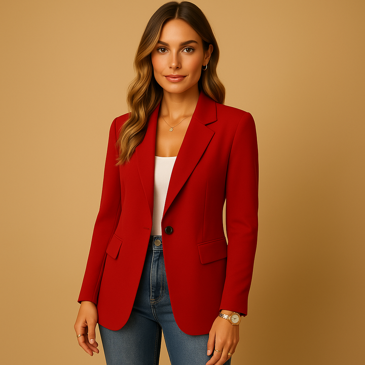 Marynarka damska dopasowana elastyczna blazer na jesień elegancka do biura