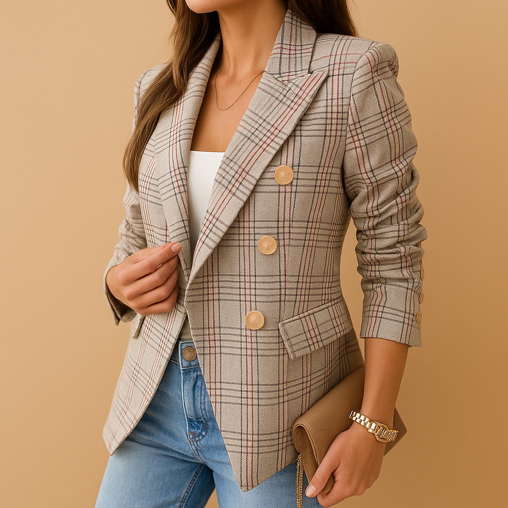 Blazer femme cintré élégant avec détails raffinés pour une tenue chic d’été