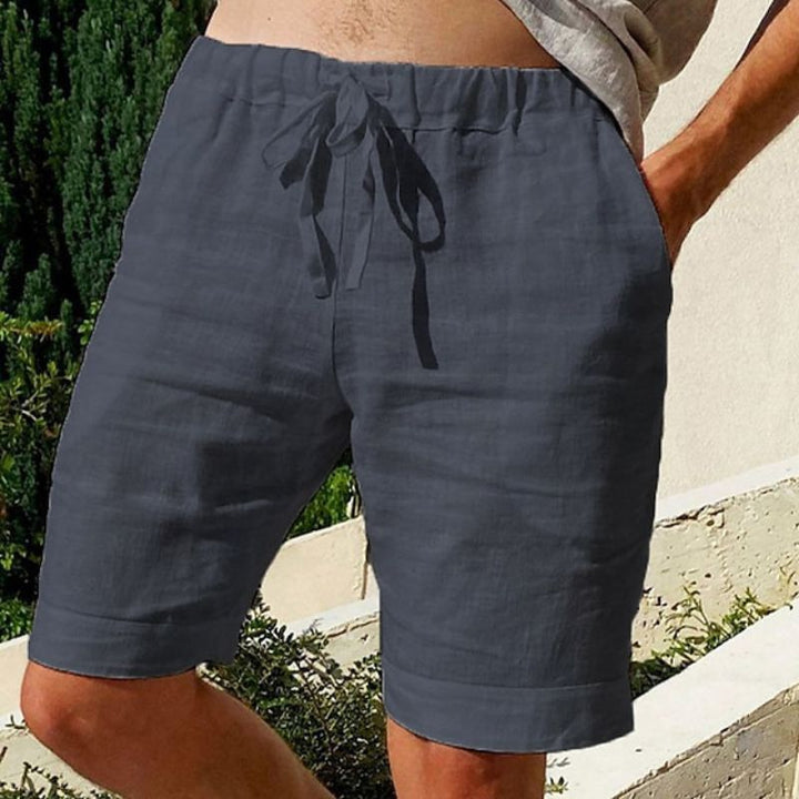Szorty męskie lniane na lato lekkie spodenki casual oddychające spodnie letnie