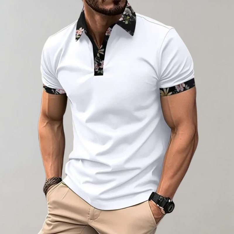 Koszulka polo męska bawełniana letnia elegancka casual oddychająca krótki rękaw