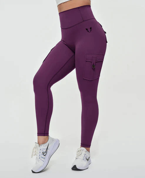 Legginsy damskie bawełniane cargo z wysokim stanem na wiosnę sportowe modelujące