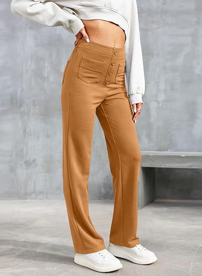 Spodnie damskie bawełniane z wysokim stanem szerokie eleganckie casual na lato