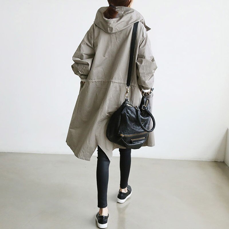 Płaszcz damski trench bawełniany na wiosnę lekki przeciwdeszczowy stylowy elegancki