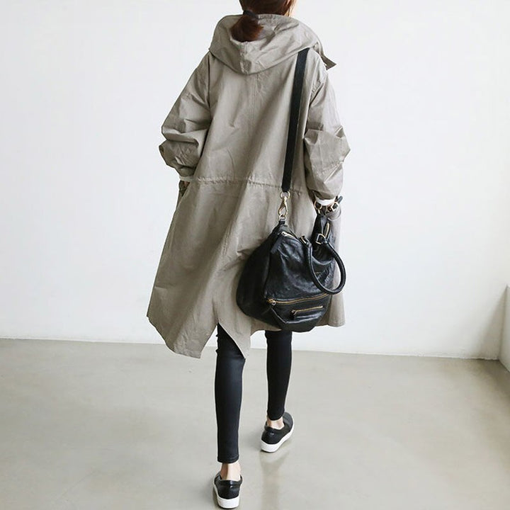 Płaszcz damski trench bawełniany na wiosnę lekki przeciwdeszczowy stylowy elegancki