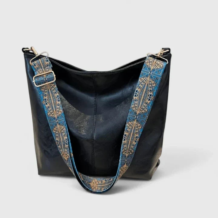 Torebka skórzana damska crossbody na ramię pojemna elegancka w stylu vintage