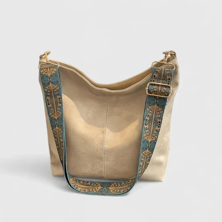 Torebka skórzana damska crossbody na ramię pojemna elegancka w stylu vintage