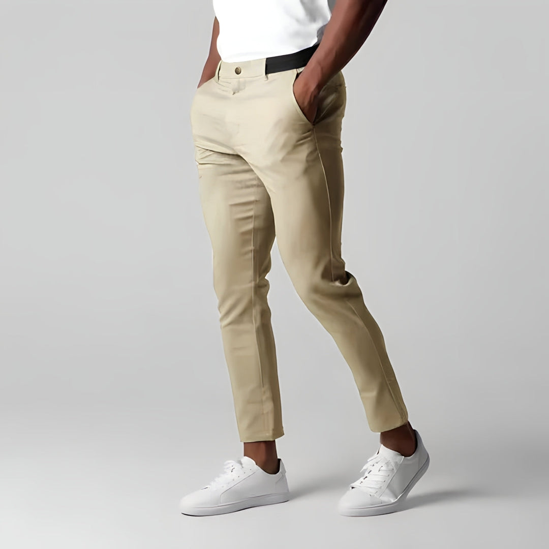 Spodnie chinos męskie bawełniane elastyczne slim fit jesienne