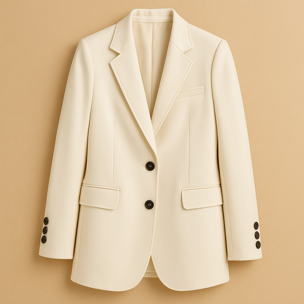 Blazer long femme élégant coupe classique pour l’été, veste légère polyvalente en polyester