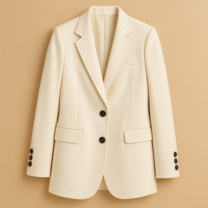 Blazer long femme élégant coupe classique pour l’été, veste légère polyvalente en polyester