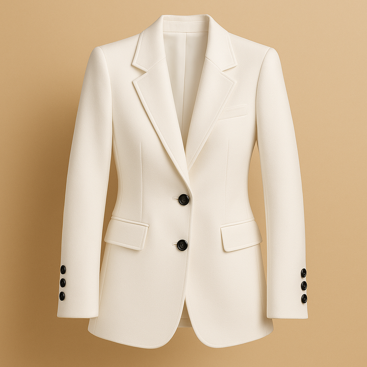 Blazer long femme élégant coupe classique pour l’été, veste légère polyvalente en polyester
