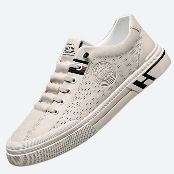 Buty sportowe męskie skórzane na lato lekkie sneakersy casual do codziennego noszenia