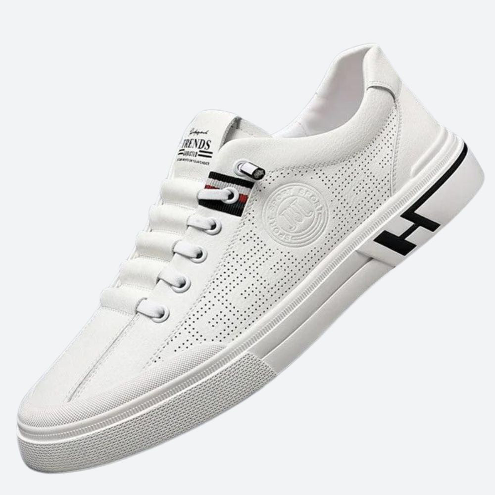 Buty sportowe męskie skórzane na lato lekkie sneakersy casual do codziennego noszenia