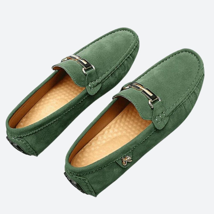 Buty męskie mokasyny zamszowe eleganckie na wiosnę i lato casualowe wsuwane klasyczne