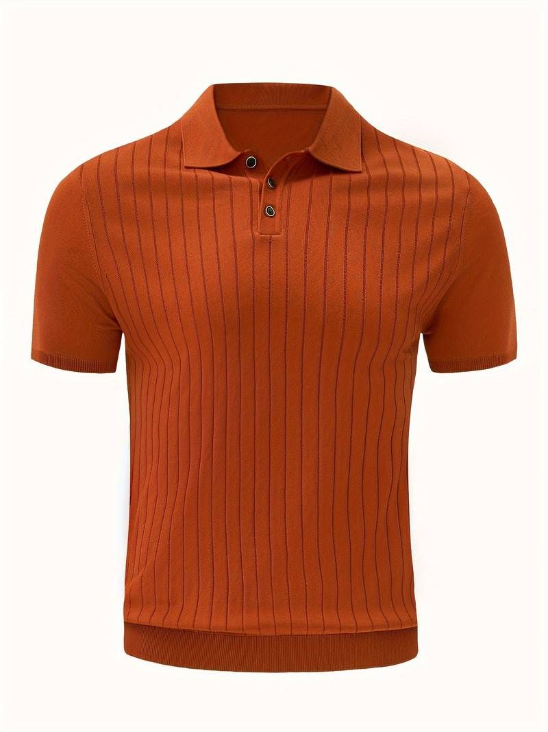 Koszulka polo męska bawełniana letnia elegancka slim casualowa prążkowana modna