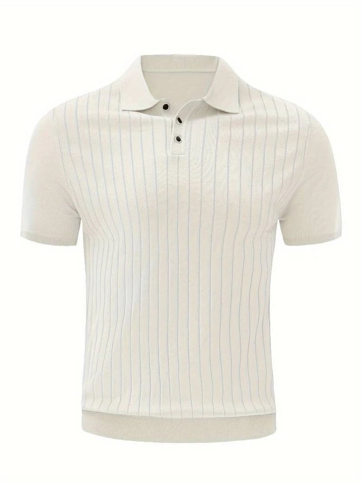 Koszulka polo męska bawełniana letnia elegancka slim casualowa prążkowana modna