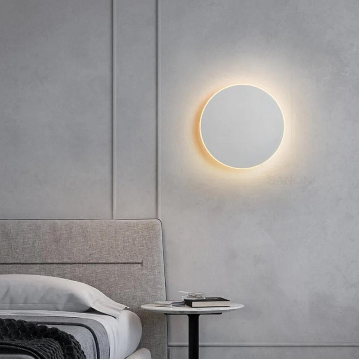 Kinkiet LED okrągły natynkowy aluminiowy ciepłe światło do korytarza 3000K