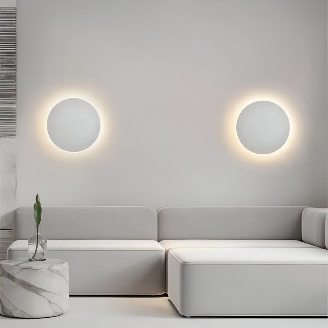 Kinkiet LED okrągły natynkowy aluminiowy ciepłe światło do korytarza 3000K