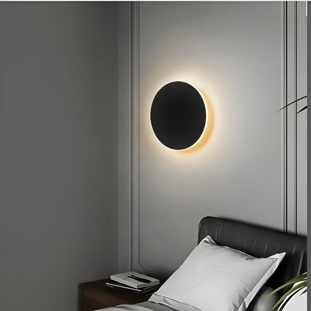 Kinkiet LED okrągły natynkowy aluminiowy ciepłe światło do korytarza 3000K