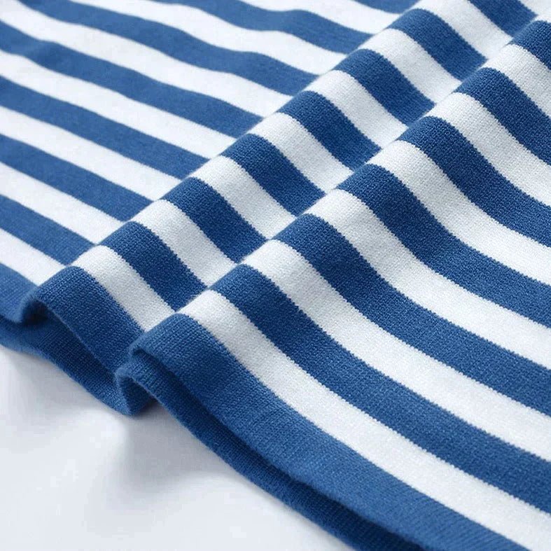 Sweter damski w paski dzianinowy wełniany jesienny