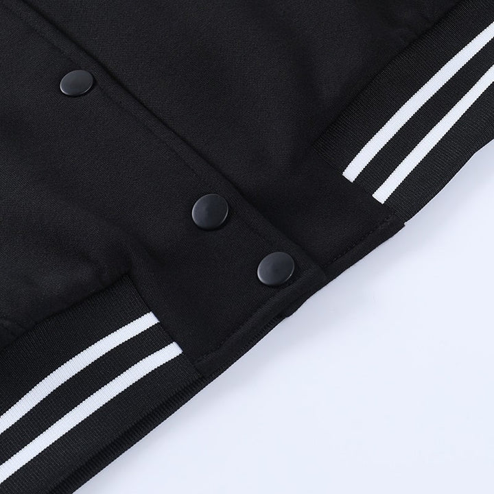 Kurtka bejsbolówka damska varsity oversize flauszowa z ekoskórą jesienna