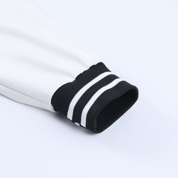 Kurtka bejsbolówka damska varsity oversize flauszowa z ekoskórą jesienna
