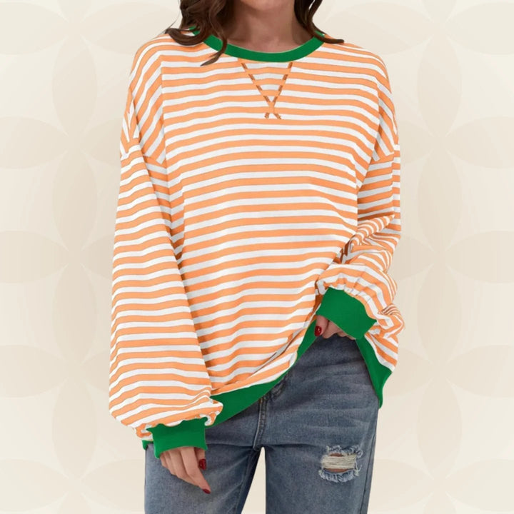 Sweter damski oversize z dzianiny na jesień luźny krój casual na co dzień