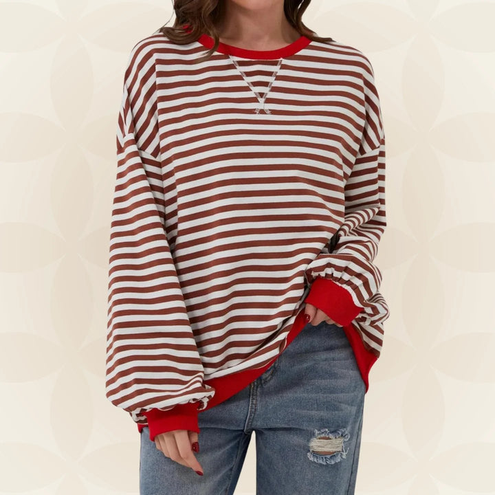 Sweter damski oversize z dzianiny na jesień luźny krój casual na co dzień