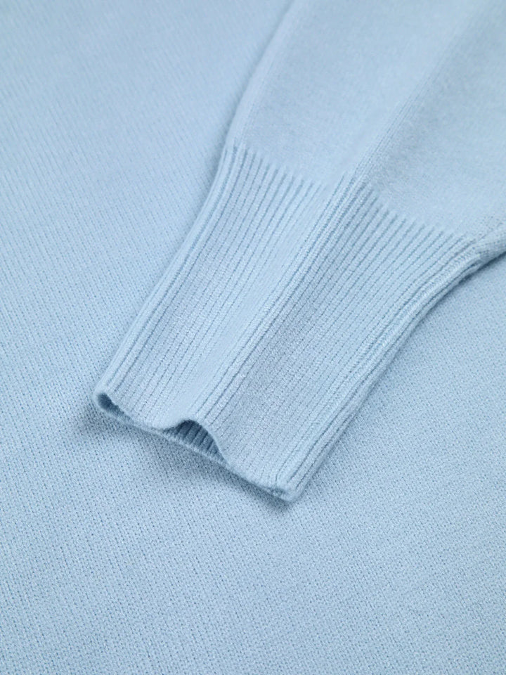 Sweter damski oversize z golfem z miękkiej dzianiny wełnianej luźny i ciepły na jesień