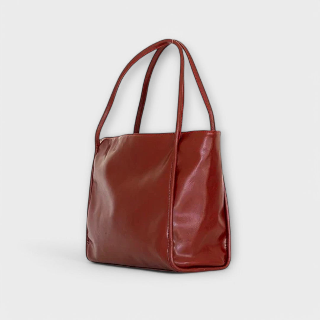 Torba damska tote vintage ze skóry ekologicznej na sezon jesienny do pracy i na co dzień