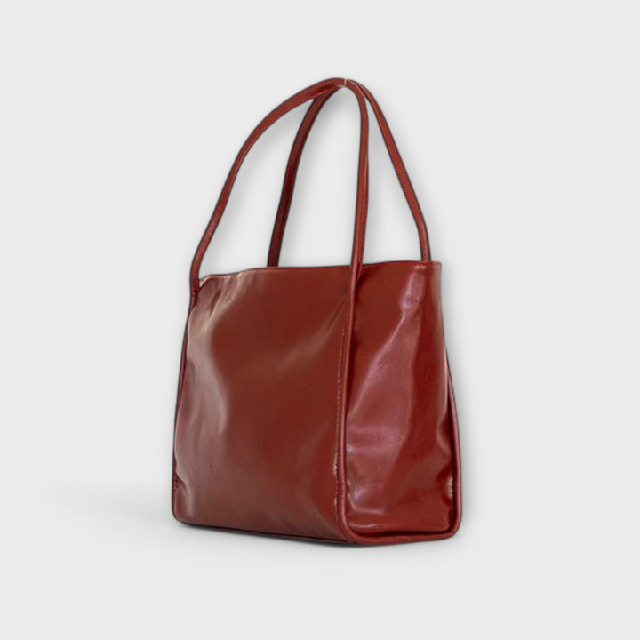 Torba damska tote vintage ze skóry ekologicznej na sezon jesienny do pracy i na co dzień