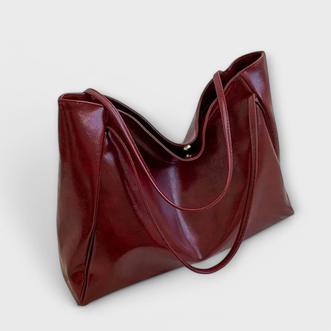 Torba damska tote vintage ze skóry ekologicznej na sezon jesienny do pracy i na co dzień