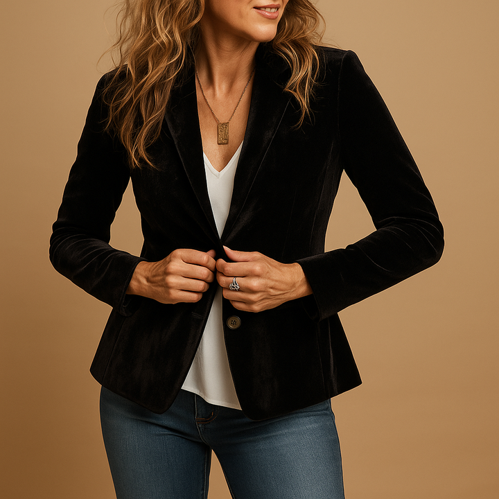 Blazer femme élégant slim rétro à col tailleur pour l’été, style chic et moderne