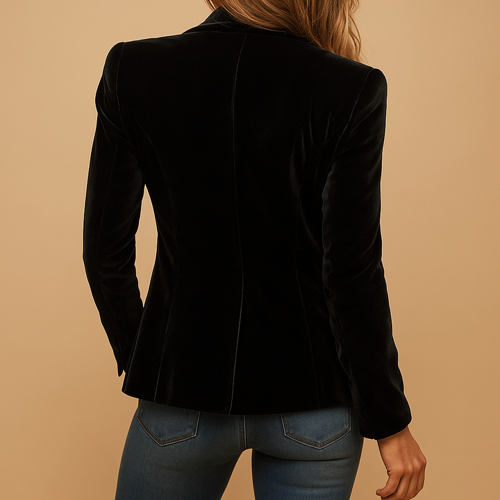 Blazer femme élégant slim rétro à col tailleur pour l’été, style chic et moderne