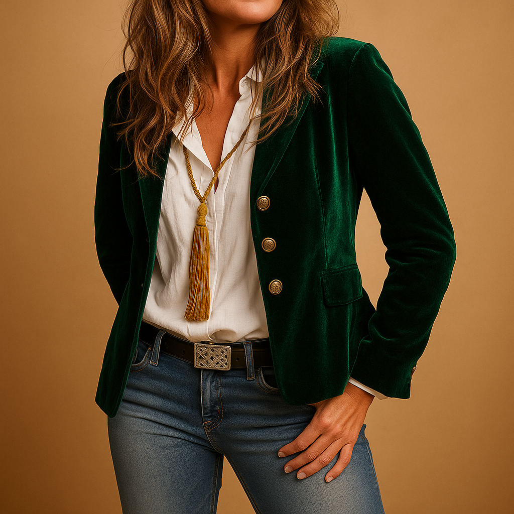 Blazer femme élégant slim rétro à col tailleur pour l’été, style chic et moderne