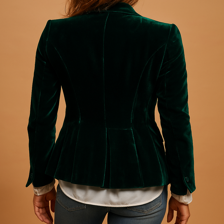 Blazer femme élégant slim rétro à col tailleur pour l’été, style chic et moderne