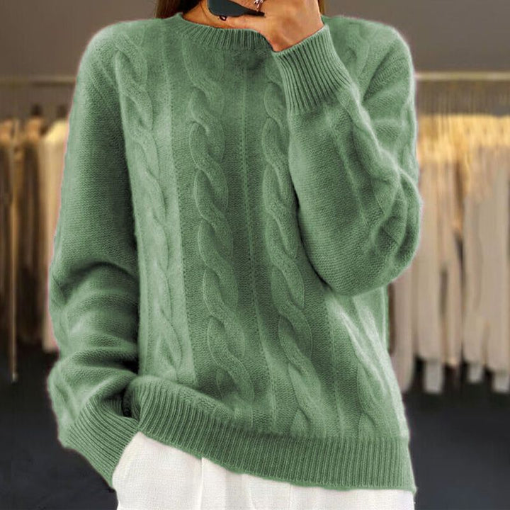 Sweter damski wełniany wiosenny ciepły sweter dzianinowy elegancki klasyczny