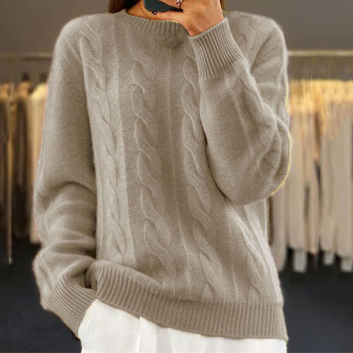 Sweter damski wełniany wiosenny ciepły sweter dzianinowy elegancki klasyczny