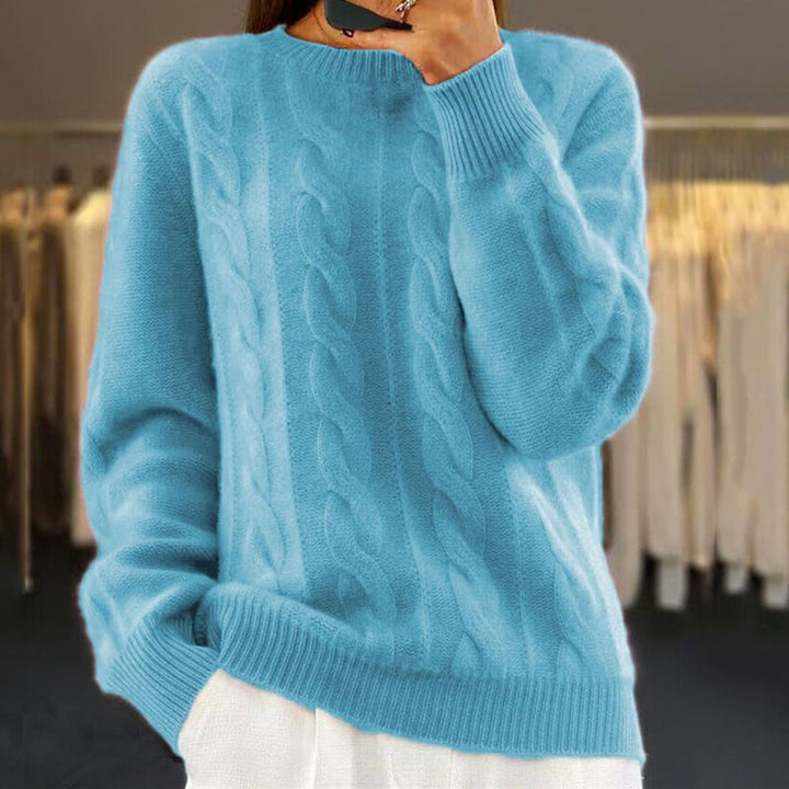Sweter damski wełniany wiosenny ciepły sweter dzianinowy elegancki klasyczny