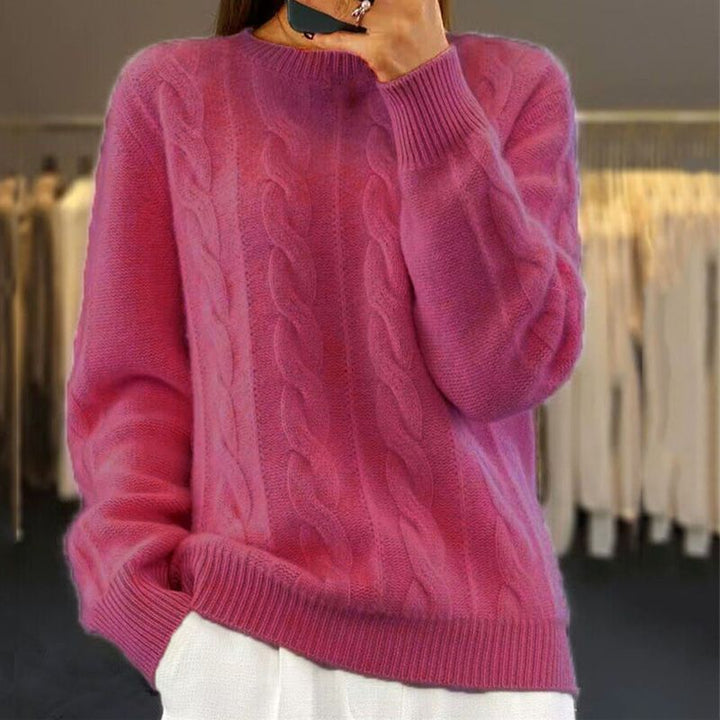 Sweter damski wełniany wiosenny ciepły sweter dzianinowy elegancki klasyczny
