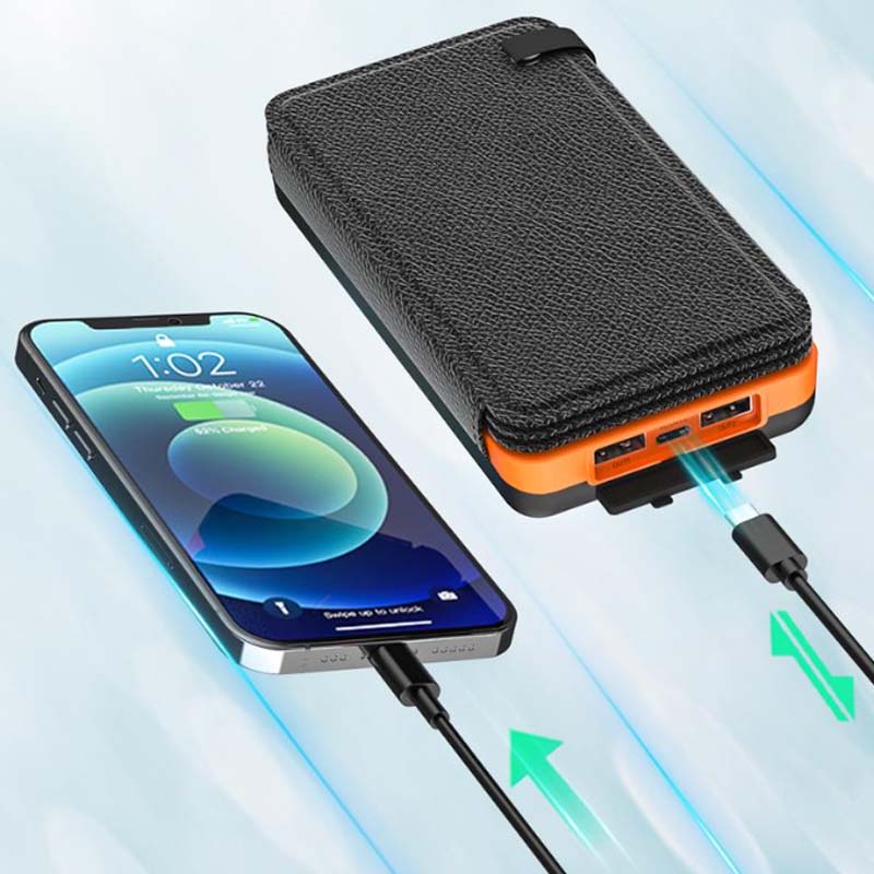 Powerbank solarny do ładowania telefonu 25000mAh na kemping i podróż