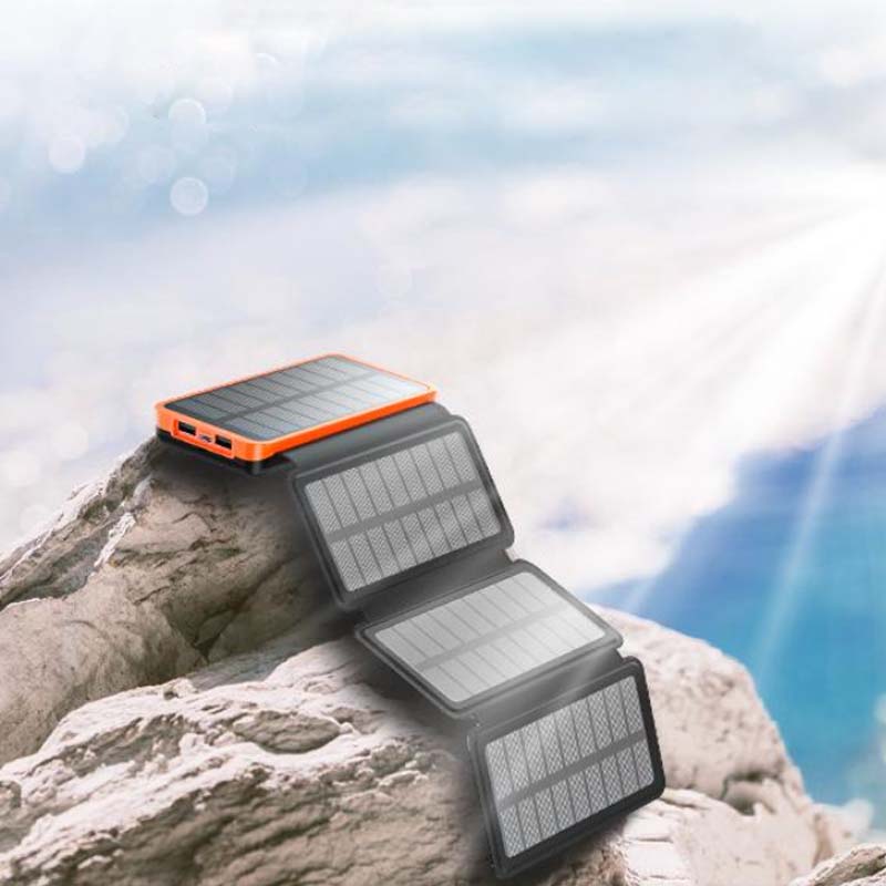 Powerbank solarny do ładowania telefonu 25000mAh na kemping i podróż