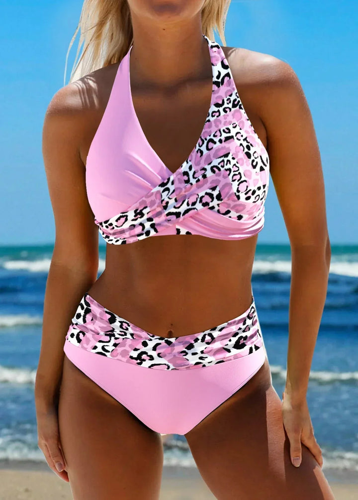 Bikini damskie push up na lato z szybkoschnącego materiału plażowego krzyżowe