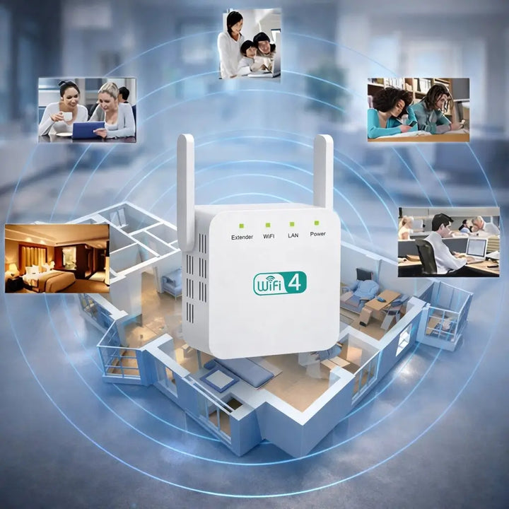 Wzmacniacz WiFi 300 Mbps 2.4 GHz do domu i biura zasięg 50m router AP repeater