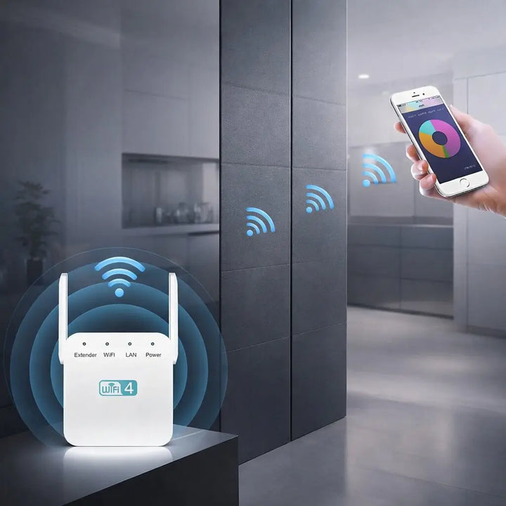 Wzmacniacz WiFi 300 Mbps 2.4 GHz do domu i biura zasięg 50m router AP repeater