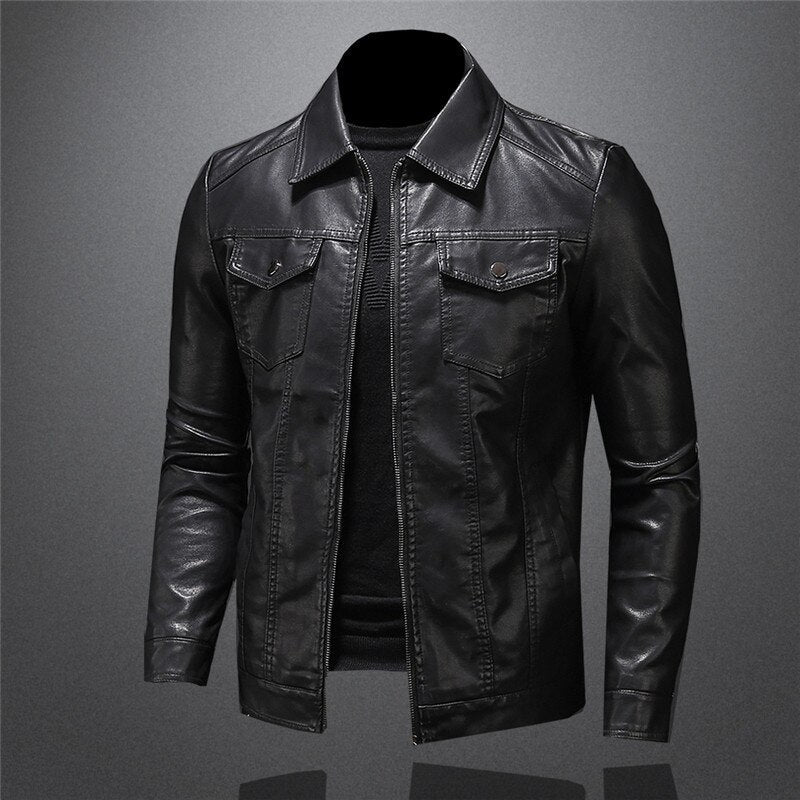 Kurtka Męska Skórzana Ze Skóry Naturalnej Na Wiosnę Kurtka Casual Biker Męska Stylowa